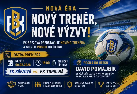 Nová éra FK Březová začíná! A-tým povede zkušený Vít Bělohlávek, vrací se také kanonýr David Pomajbík