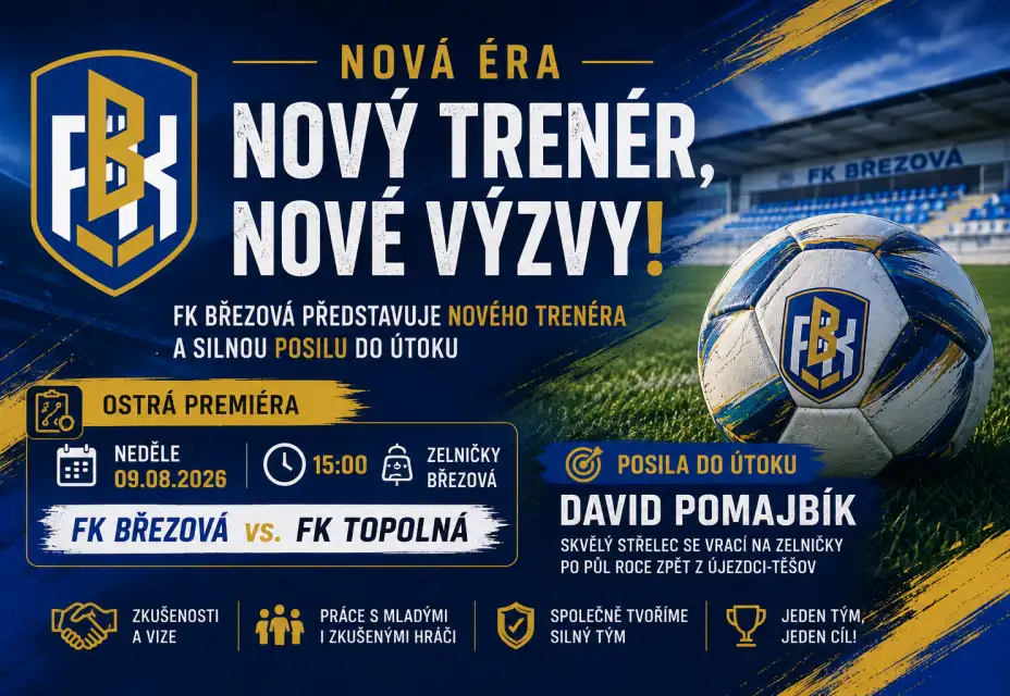 Nová éra FK Březová začíná! A-tým povede zkušený Vít Bělohlávek, vrací se také kanonýr David Pomajbík